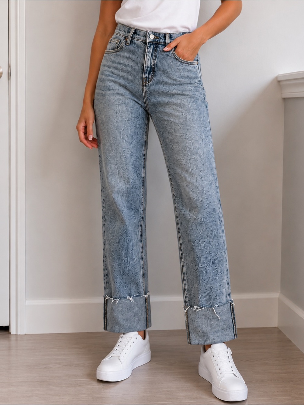 Banana Republic Slouch Jeans Light Wash Cuffed Hem Petite Size 26/2P